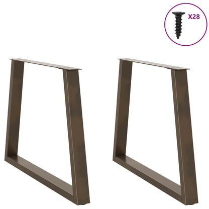 Gambe tavolo da pranzo forma V 2 pz naturale 100x(72-73,3) cm