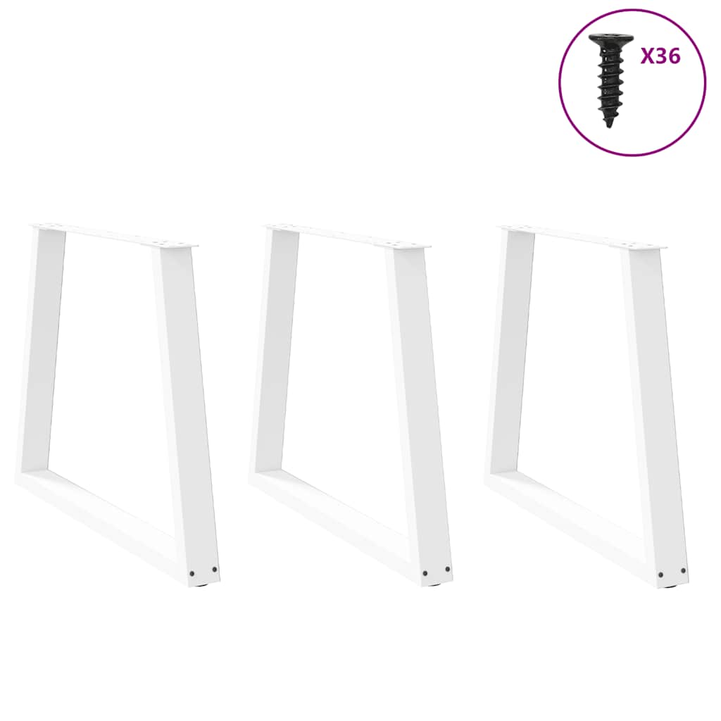 Gambe per tavolo da pranzo forma V 3 pz bianche 70x(72-73,3) cm