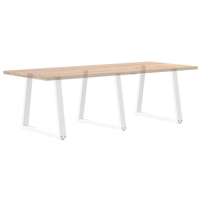Gambe per tavolo da pranzo forma V 3 pz bianche 70x(72-73,3) cm