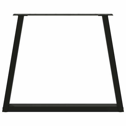 Gambe per tavolo da pranzo forma V 3 pz nere 80x(72-73,3) cm