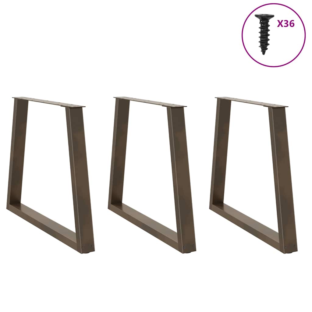 Gambe per tavolo da pranzo forma V 3 pz naturale 80x(72-73,3)cm