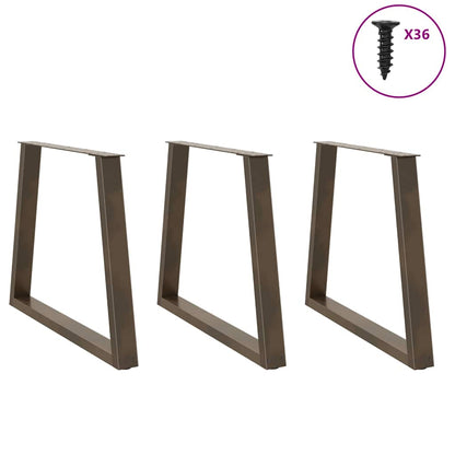 Gambe per tavolo da pranzo forma V 3 pz naturale 80x(72-73,3)cm