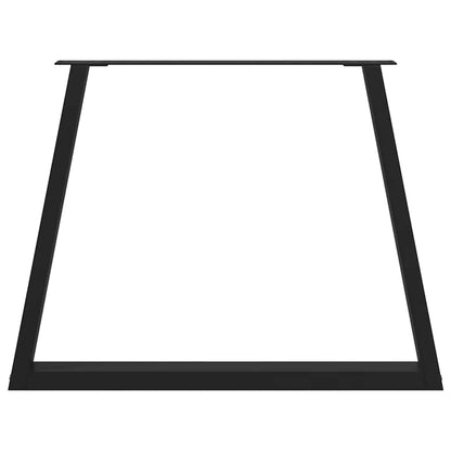 Gambe per tavolo da pranzo forma V 3 pz nere 90x(72-73,3) cm