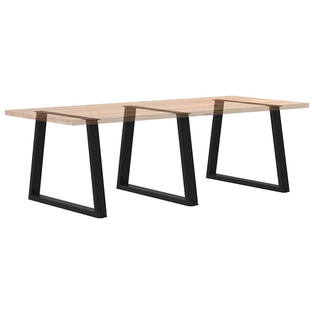Gambe per tavolo da pranzo forma V 3 pz nere 90x(72-73,3) cm