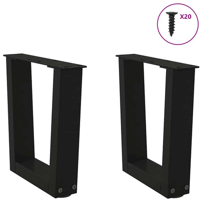 Gambe per Tavolo da Pranzo a V 2 pz Nero 40x(30-31,3)cm Acciaio