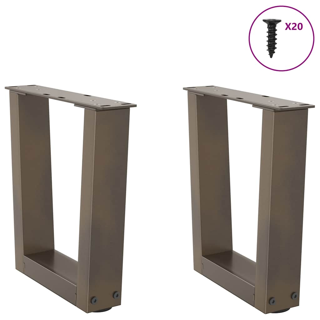 Gambe per Tavolo Pranzo a V 2pz Naturale 40x(30-31,3)cm Acciaio