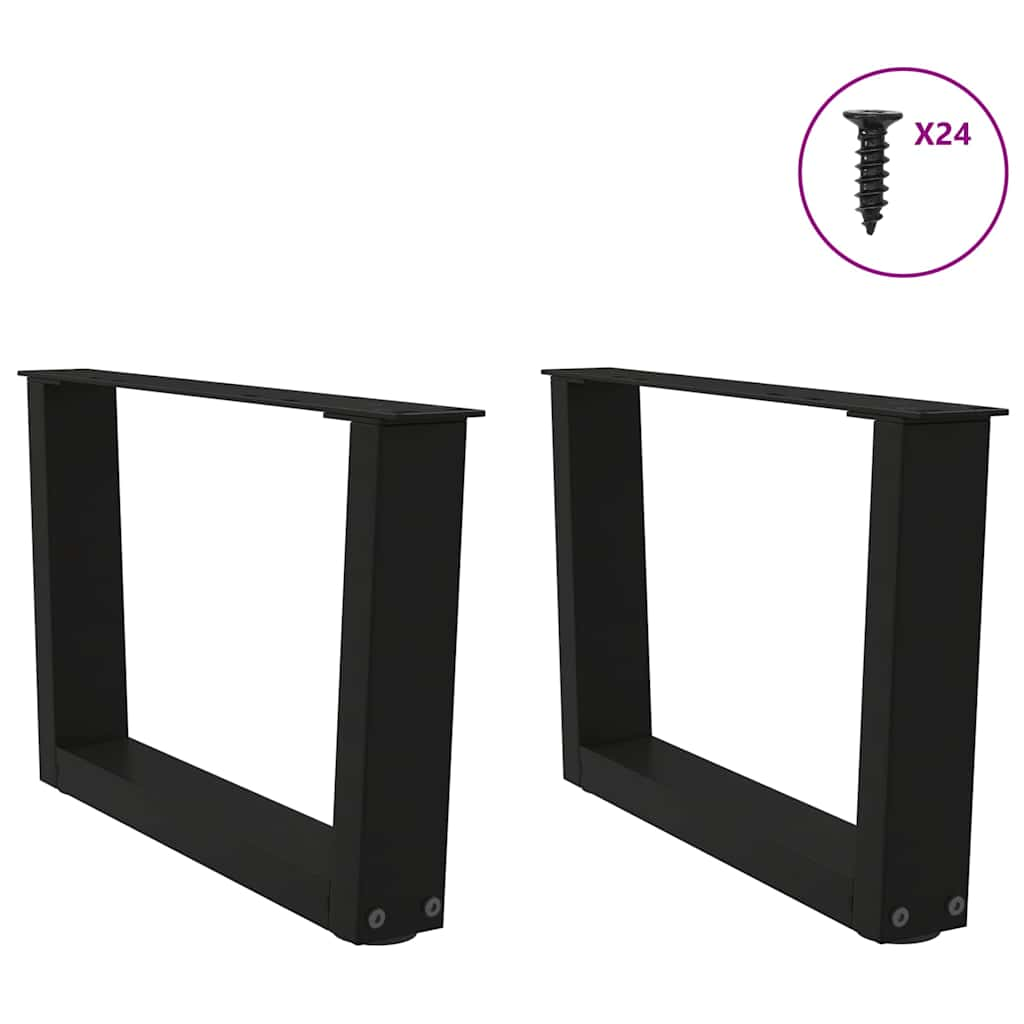 Gambe per Tavolo da Pranzo a V 2 pz Nero 50x(30-31,3)cm Acciaio