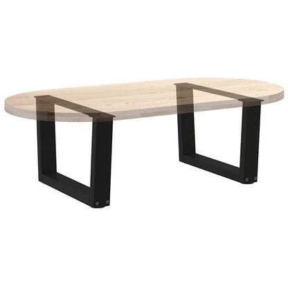 Gambe per Tavolino da Caffè forma V 2 pz Nere 50x(30-31,3) cm