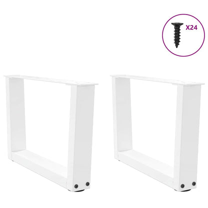 Gambe per Tavolino da Caffè forma V 2 pz Bianche 50x(30-31,3)cm