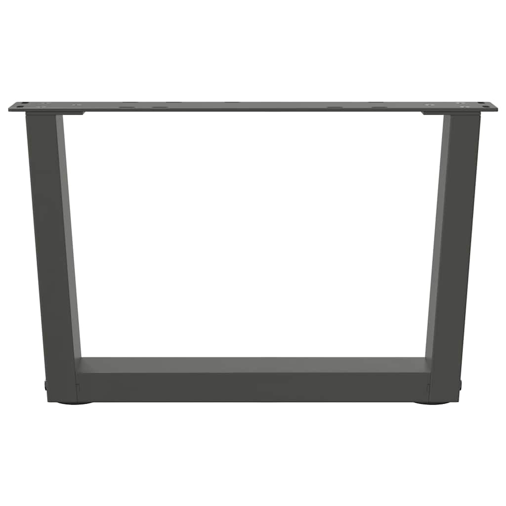 Gambe Tavolino da Caffè forma V 2 pz Antracite 50x(30-31,3) cm
