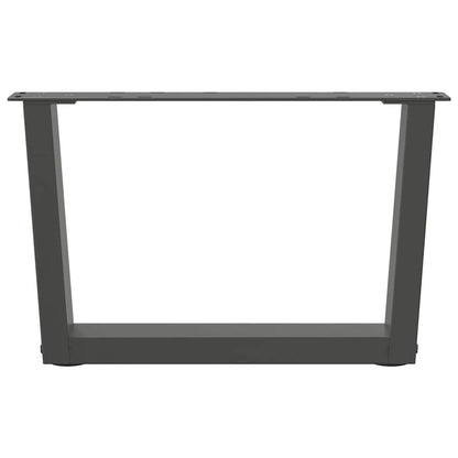 Gambe Tavolino da Caffè forma V 2 pz Antracite 50x(30-31,3) cm