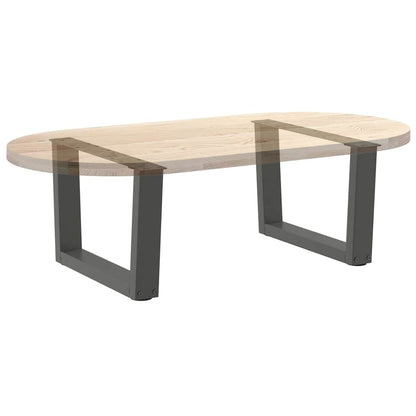 Gambe Tavolino da Caffè forma V 2 pz Antracite 50x(30-31,3) cm