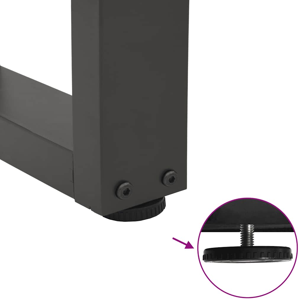 Gambe Tavolino da Caffè forma V 2 pz Antracite 50x(30-31,3) cm