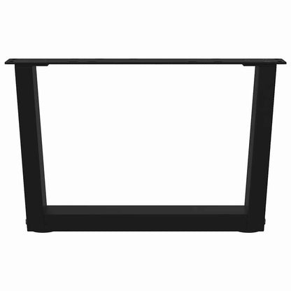 Gambe per Tavolo da Pranzo a V 2 pz Nero 60x(30-31,3)cm Acciaio