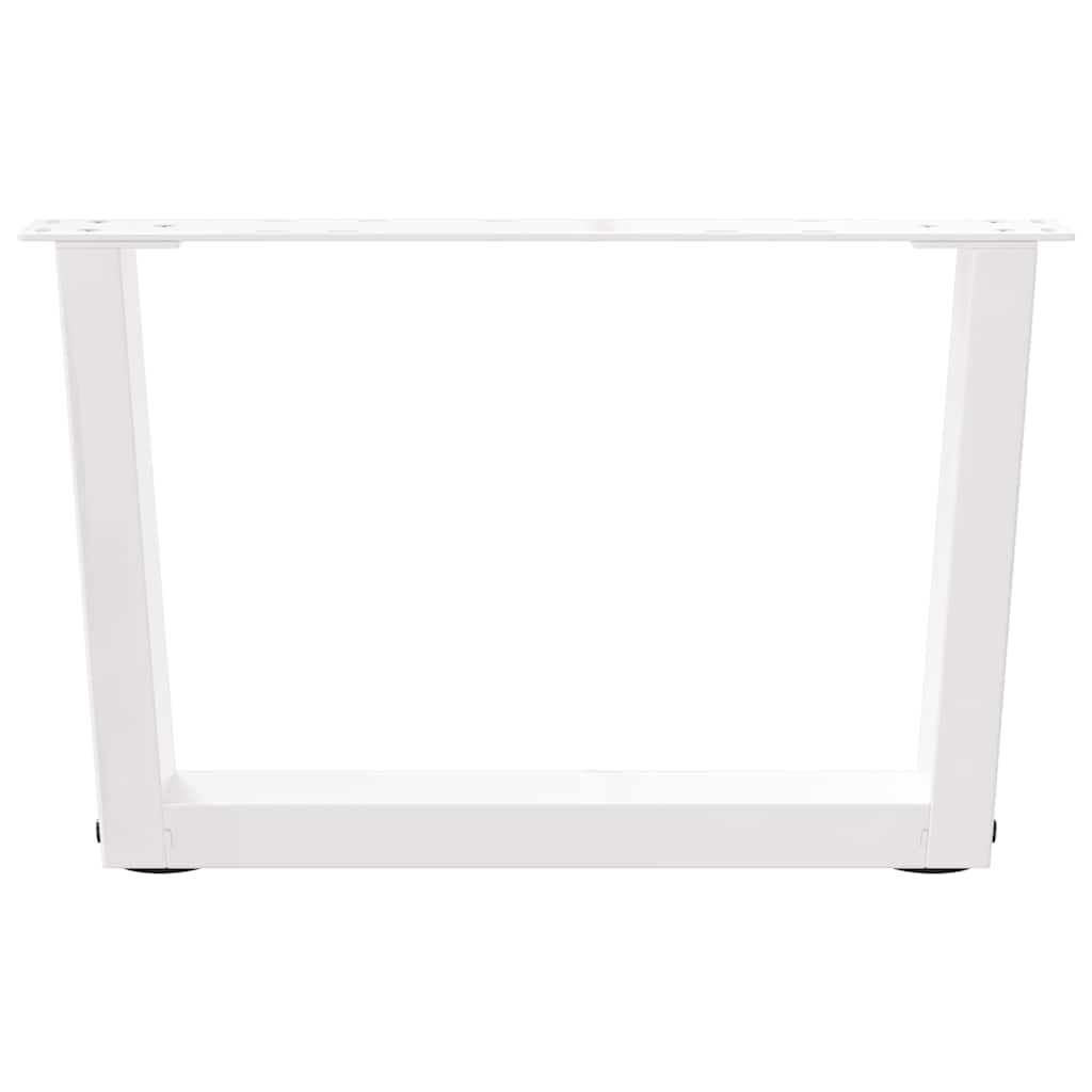 Gambe per Tavolino da Caffè a Forma di V 2 pz Bianche 60x(30-31,3) cm Acciaio