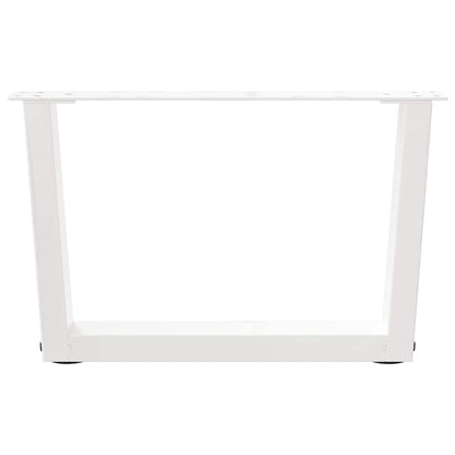 Gambe per Tavolino da Caffè a Forma di V 2 pz Bianche 60x(30-31,3) cm Acciaio