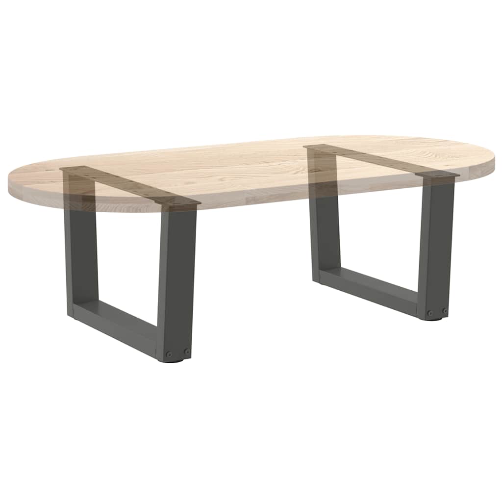 Gambe Tavolino da Caffè forma V 2 pz Antracite 60x(30-31,3) cm