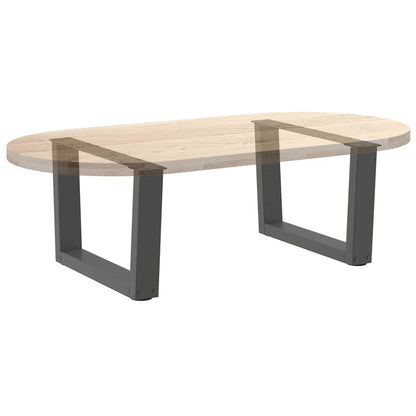 Gambe Tavolino da Caffè forma V 2 pz Antracite 60x(30-31,3) cm