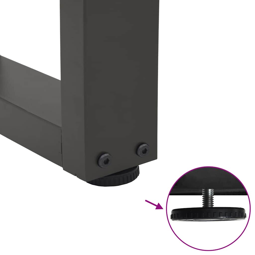 Gambe Tavolino da Caffè forma V 2 pz Antracite 60x(30-31,3) cm