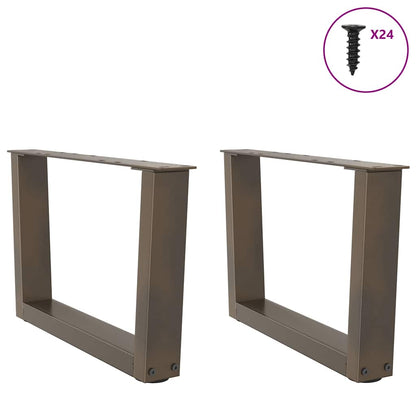 Gambe Tavolino da Caffè forma V 2 pz Naturale 60x(30-31,3) cm