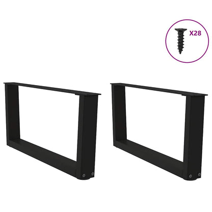 Gambe per Tavolo da Pranzo a V 2 pz Nero 70x(30-31,3)cm Acciaio