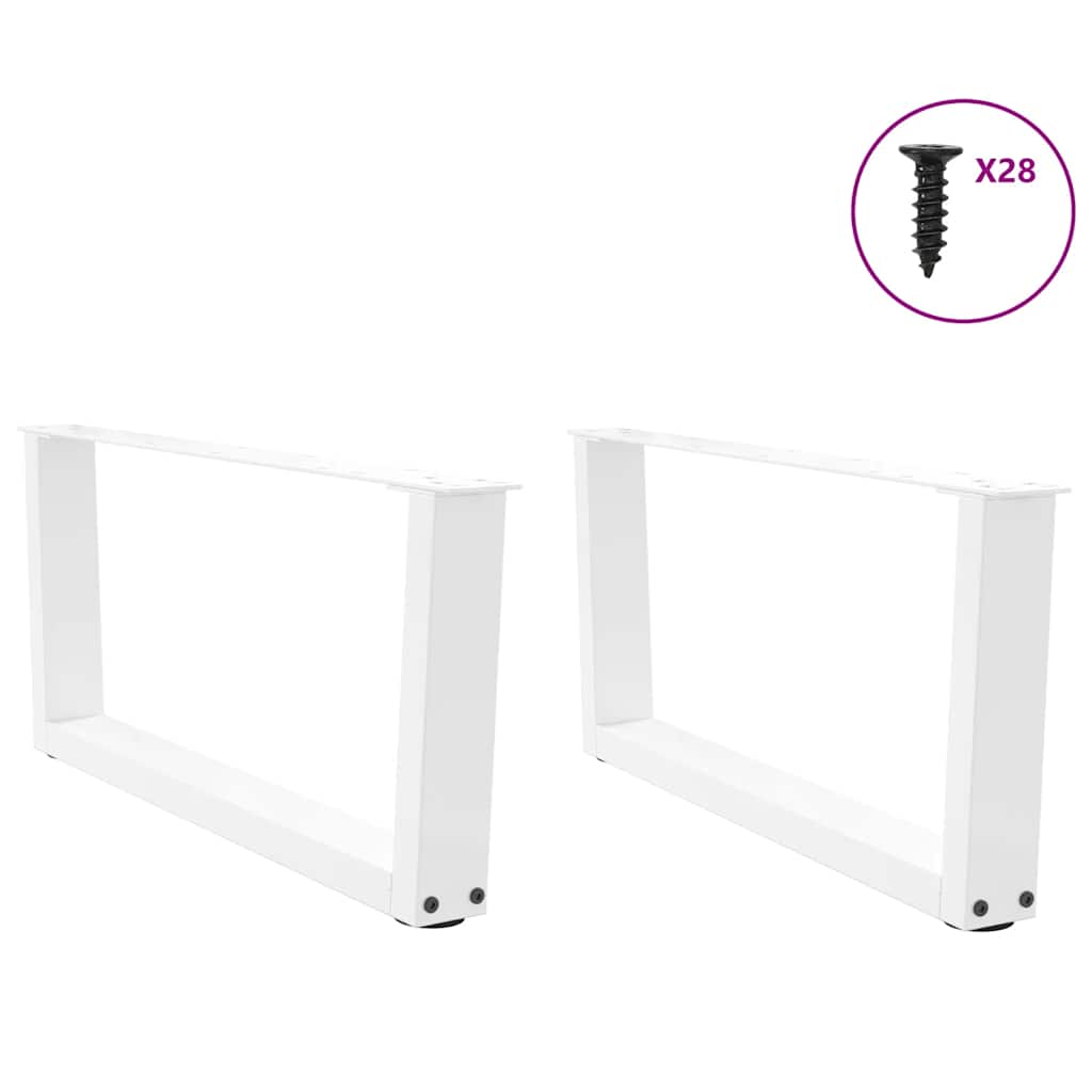 Gambe per Tavolo Pranzo a V 2 pz Bianco 70x(30-31,3)cm Acciaio