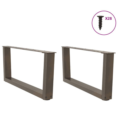 Gambe per Tavolo Pranzo a V 2pz Naturale 70x(30-31,3)cm Acciaio