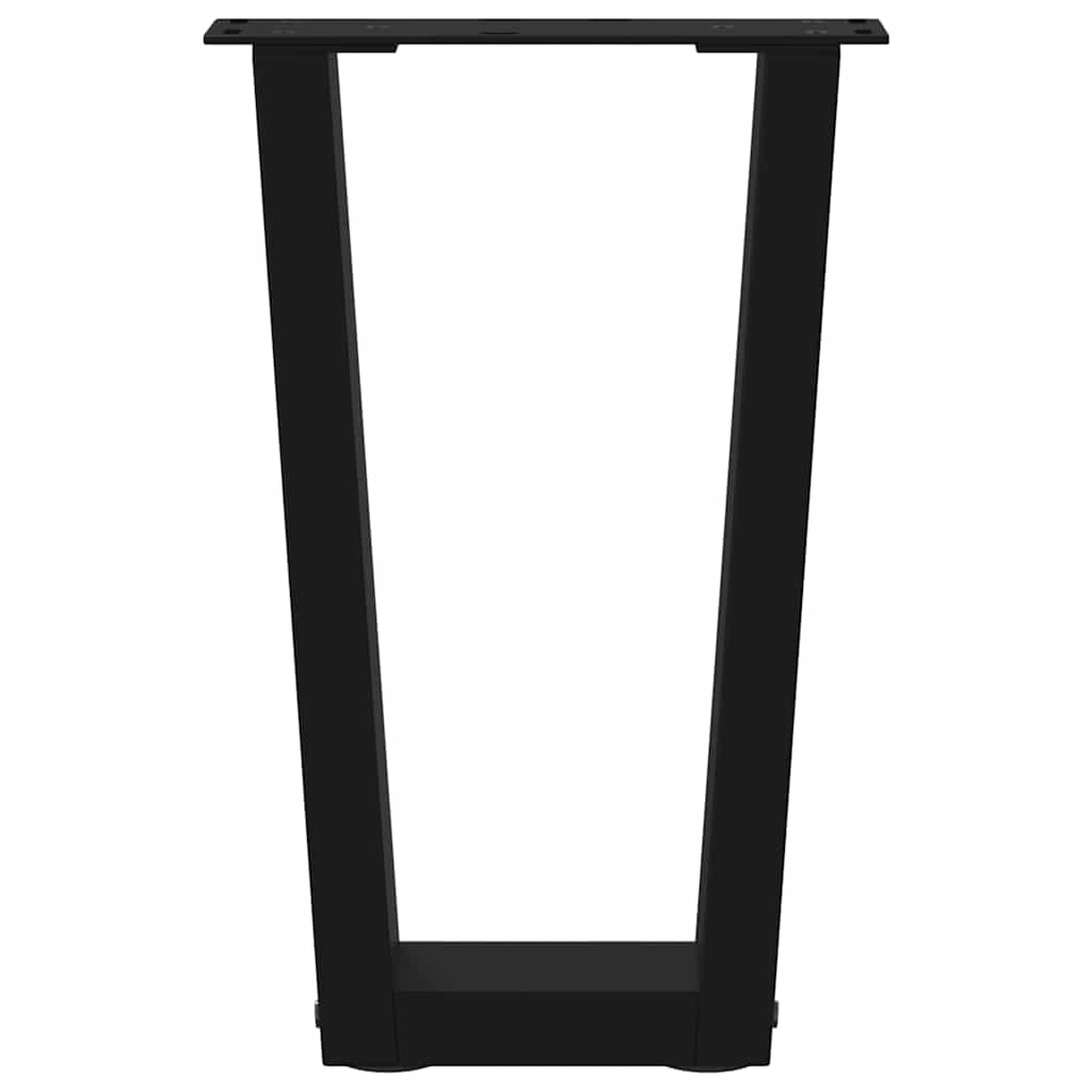 Gambe per Tavolino da Caffè forma V 2 pz Nere 28x(42-43,3) cm