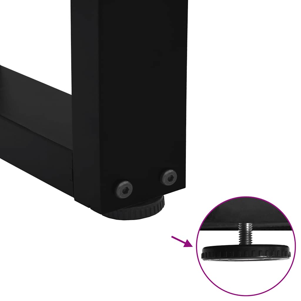 Gambe per Tavolino da Caffè forma V 2 pz Nere 28x(42-43,3) cm