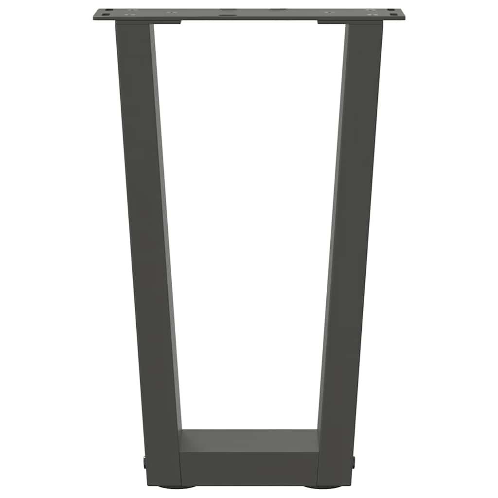 Gambe Tavolino da Caffè forma V 2 pz Antracite 28x(42-43,3) cm