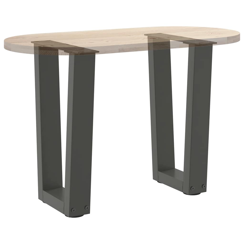 Gambe Tavolino da Caffè forma V 2 pz Antracite 28x(42-43,3) cm