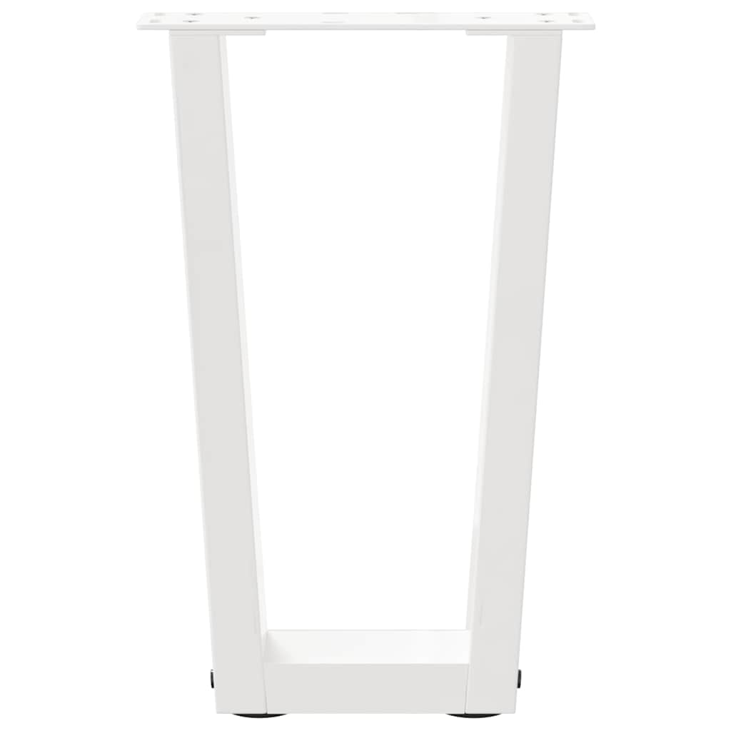 Gambe per Tavolino da Caffè forma V 2 pz Bianche 38x(42-43,3)cm