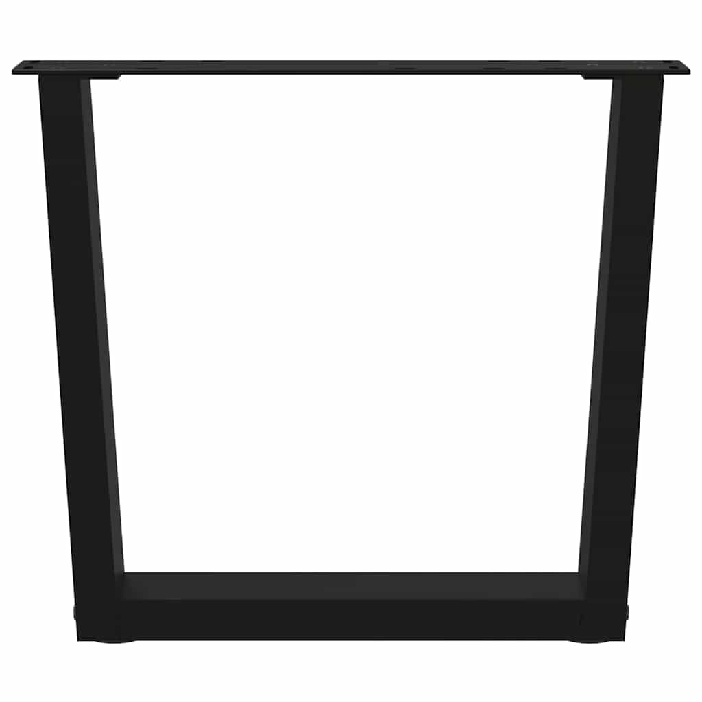 Gambe per Tavolino da Caffè forma V 2 pz Nere 50x(42-43,3) cm