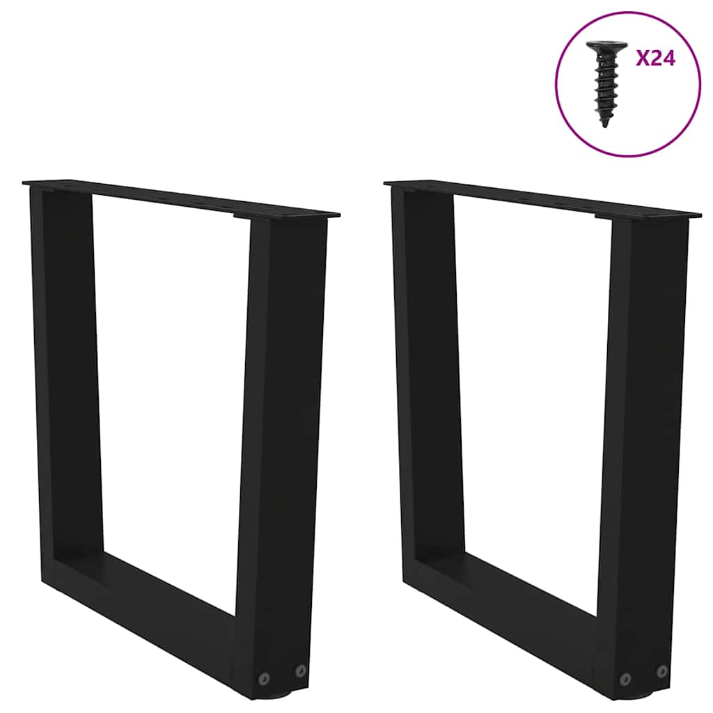 Gambe per Tavolo da Pranzo a V 2 pz Nero 50x(42-43,3)cm Acciaio