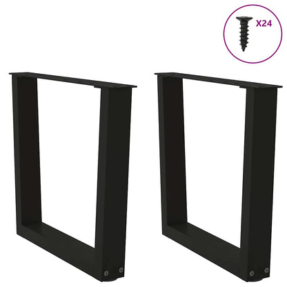 Gambe per Tavolino da Caffè forma V 2 pz Nere 50x(42-43,3) cm