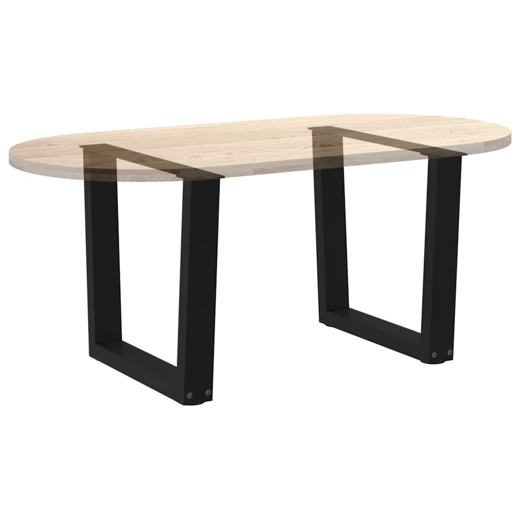Gambe per Tavolino da Caffè forma V 2 pz Nere 50x(42-43,3) cm
