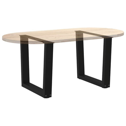 Gambe per Tavolino da Caffè forma V 2 pz Nere 50x(42-43,3) cm