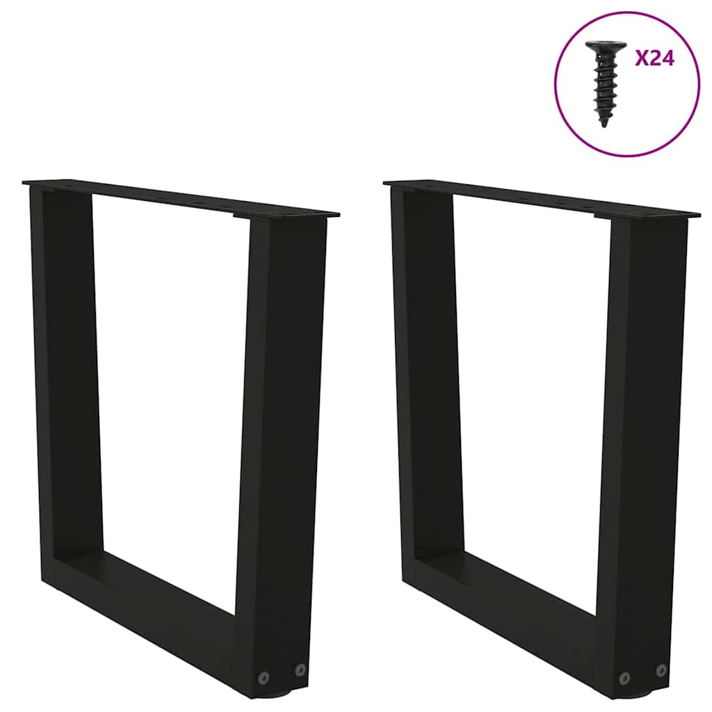 Gambe per Tavolo da Pranzo a V 2 pz Nero 60x(42-43,3)cm Acciaio