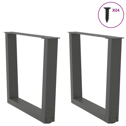 Gambe Tavolino da Caffè forma V 2 pz Antracite 60x(42-43,3) cm