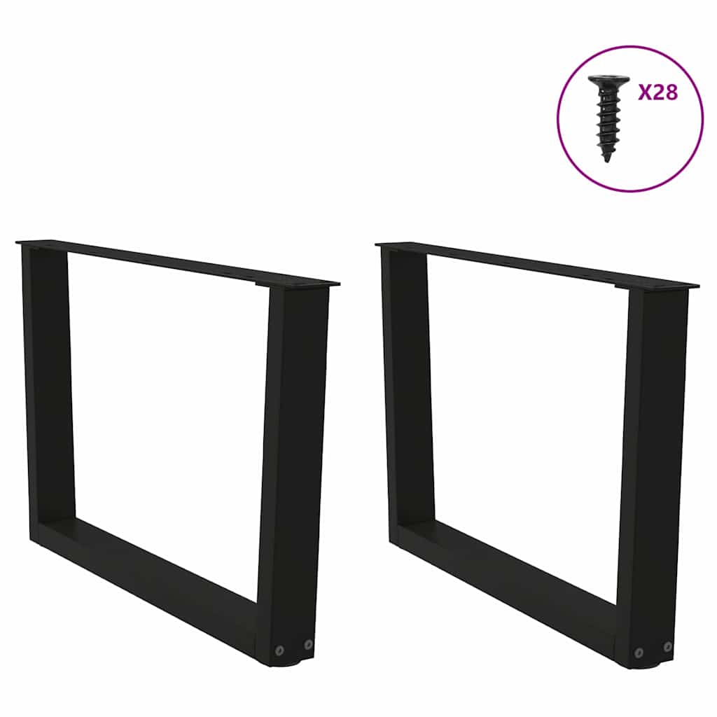 Gambe per Tavolino da Caffè forma V 2 pz Nere 70x(42-43,3) cm