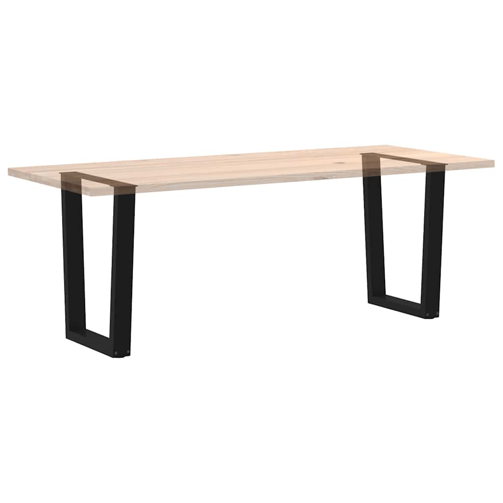 Gambe per tavolo da pranzo a forma di V 2 pz nere 60x(72-73,3) cm in acciaio