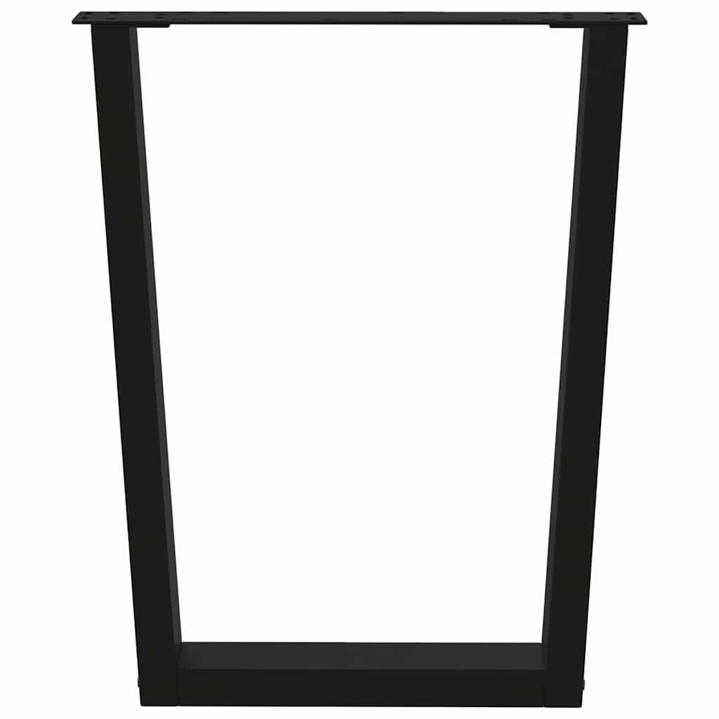 Gambe per tavolo da pranzo forma V 2 pz nere 70x(72-73,3) cm