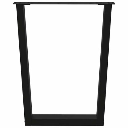 Gambe per tavolo da pranzo forma V 2 pz nere 70x(72-73,3) cm
