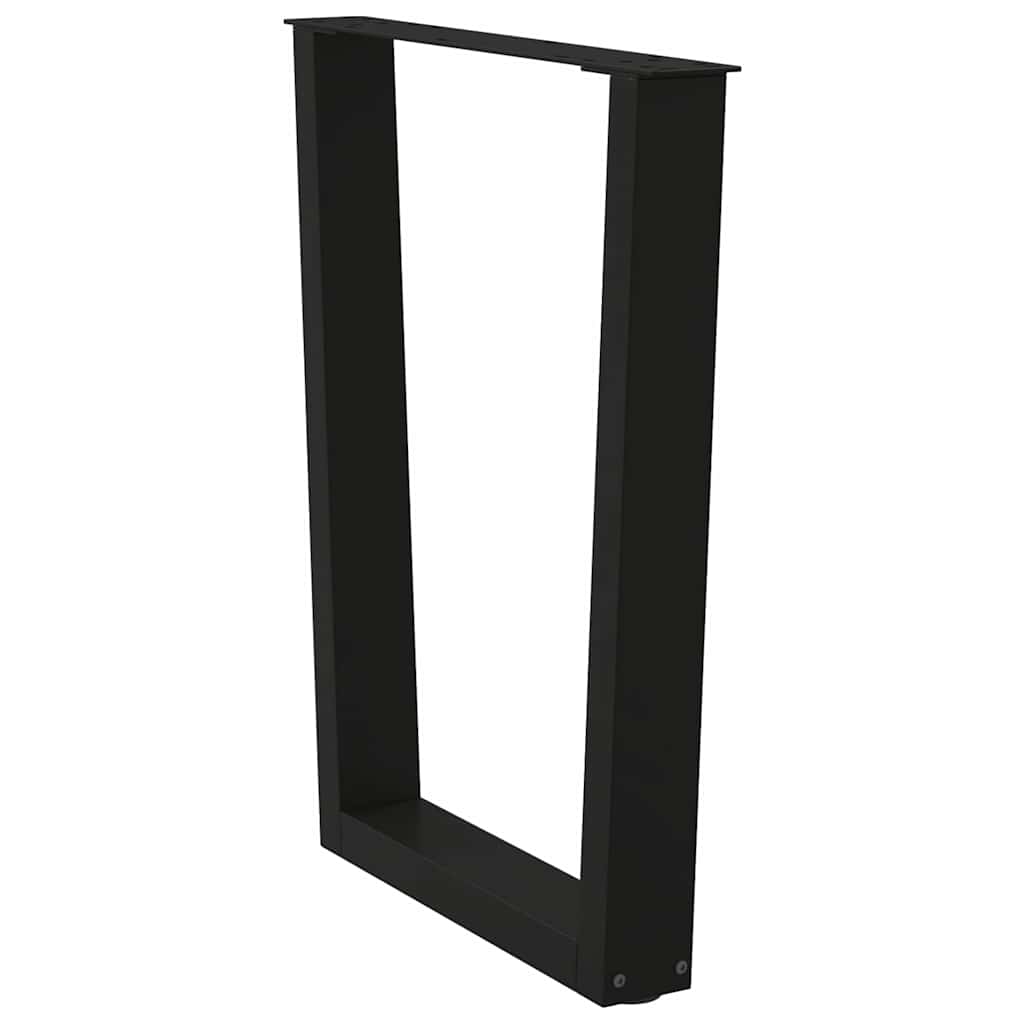 Gambe per tavolo da pranzo forma V 2 pz nere 70x(72-73,3) cm