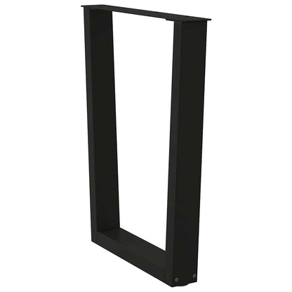 Gambe per tavolo da pranzo forma V 2 pz nere 70x(72-73,3) cm