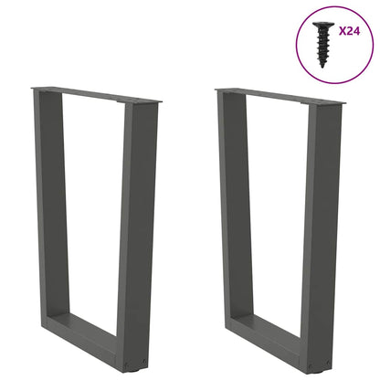 Gambe tavolo da pranzo forma V 2 pz Antracite 70x(72-73,3) cm