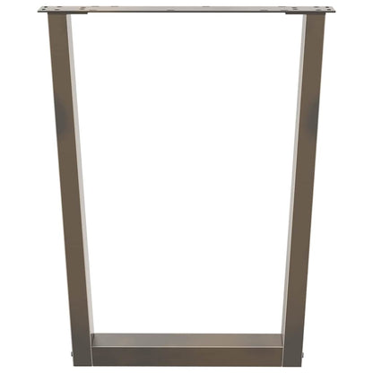 Gambe per tavolo da pranzo forma V 2 pz naturale 70x(72-73,3)cm