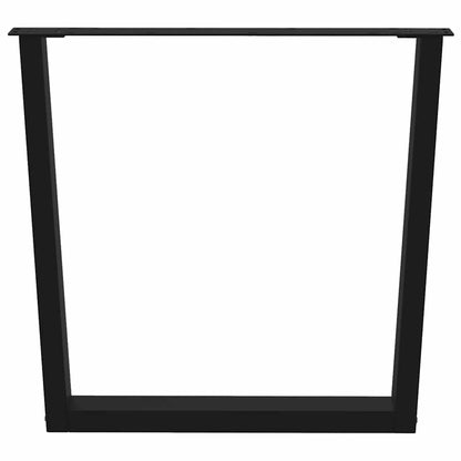 Gambe per tavolo da pranzo forma V 2 pz nere 80x(72-73,3) cm