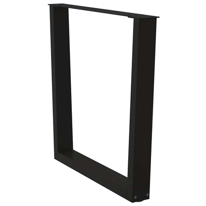 Gambe per tavolo da pranzo forma V 2 pz nere 80x(72-73,3) cm