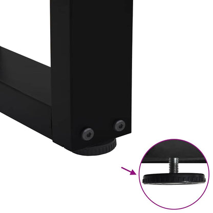 Gambe per tavolo da pranzo forma V 2 pz nere 80x(72-73,3) cm